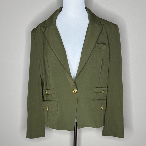 Veronica Beard womens army green Roya Dickey jacket size 16.
